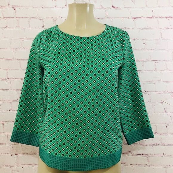 J.Crew  green scoop neck blouse - Picture 1 of 6